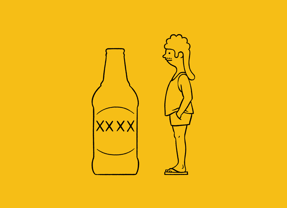Animated mullet joke for XXXX beer ad